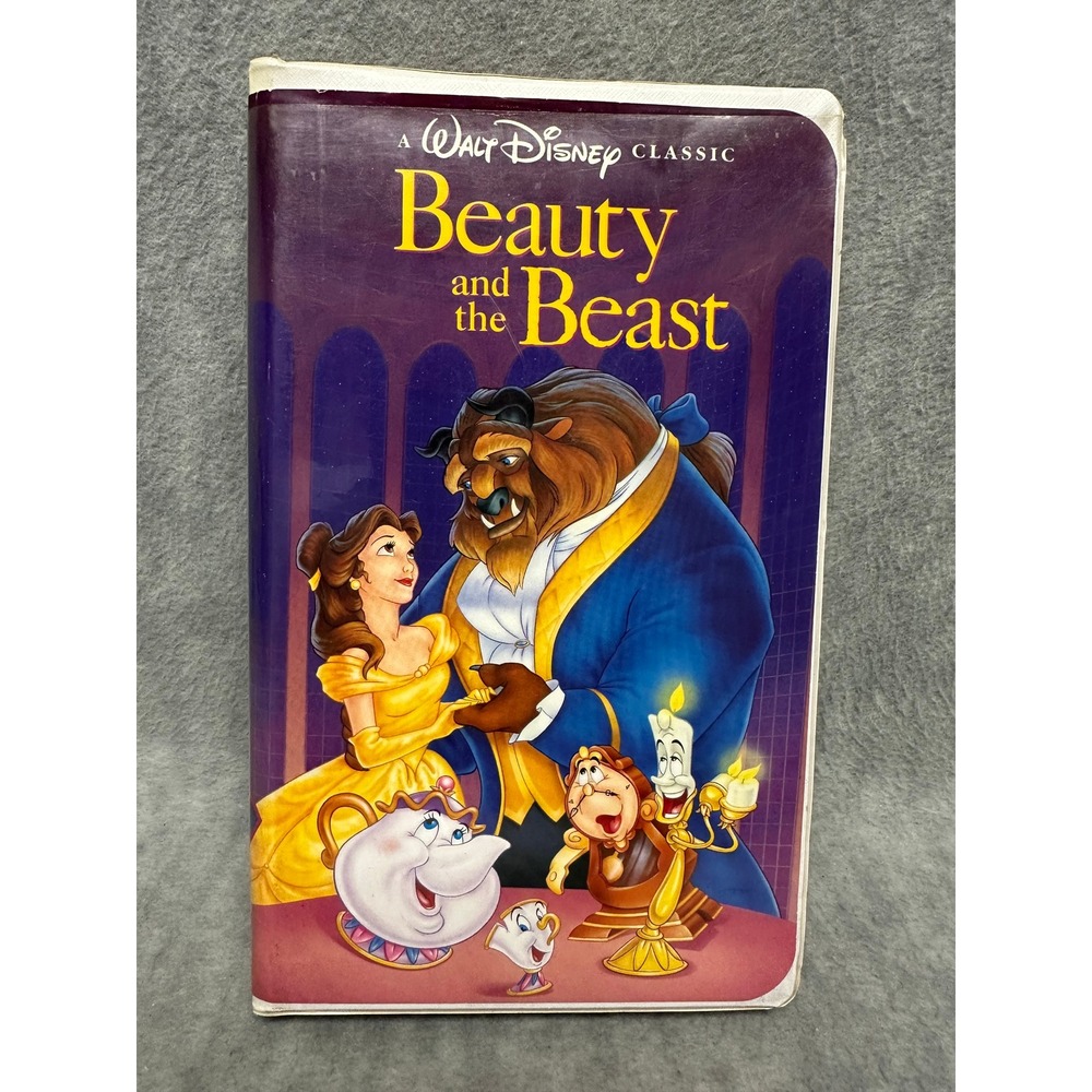 Disney VHS Tape Beauty and the Beast Purple Clamshell‎ Classic 1325-1